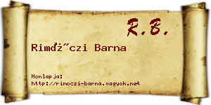 Rimóczi Barna névjegykártya